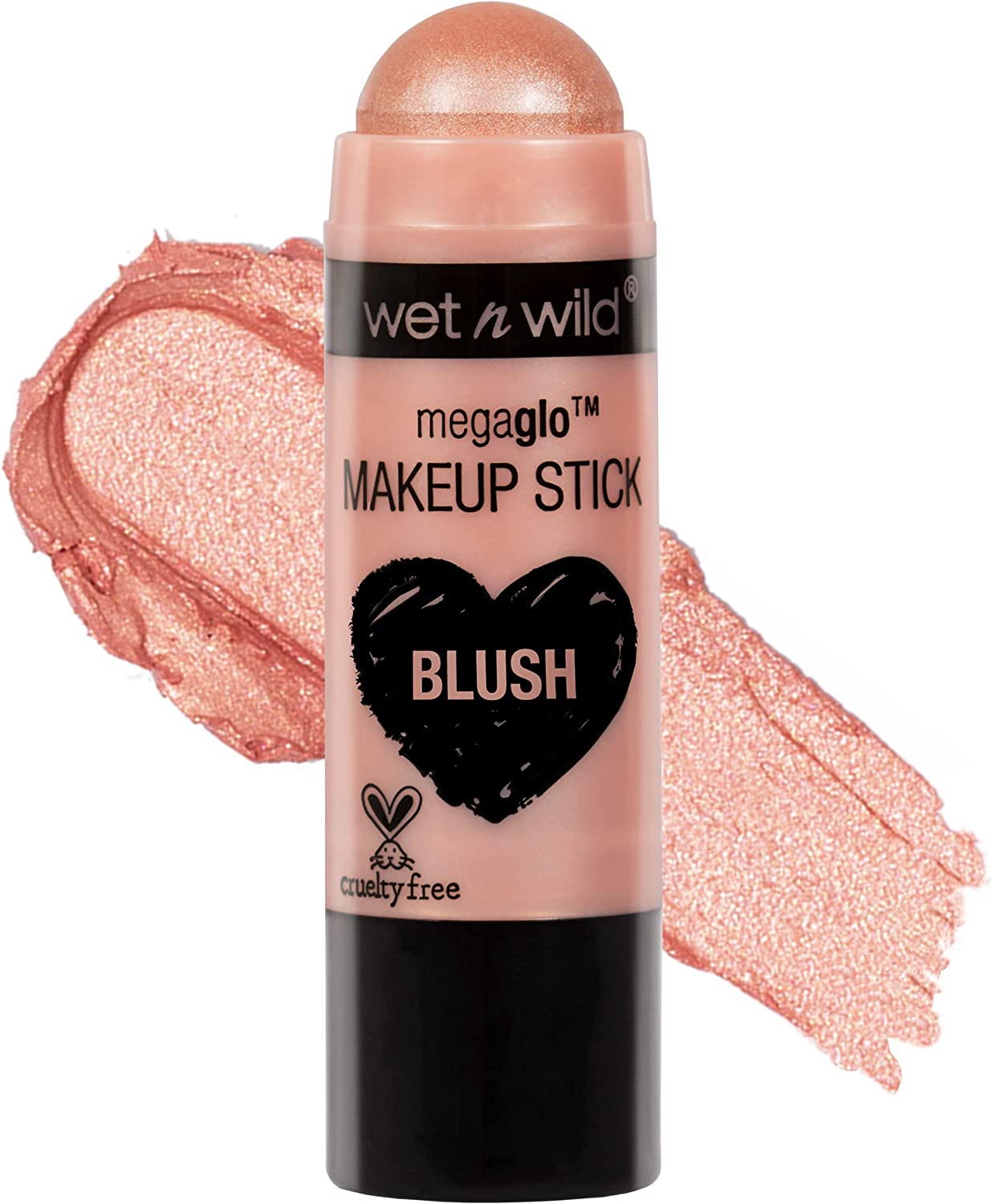 230816033023076_1 Wet n Wild MegaGlo Blush Stick Conceal & Contour, Peach Bums| Shimmer | Blush Makeup Multistick | For Cheeks | Cream - Image 1